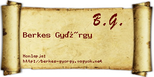 Berkes György névjegykártya