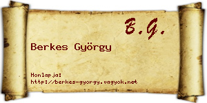 Berkes György névjegykártya